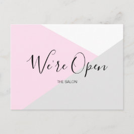 Salon Safety: Modern Rosa and Grått Reopening Anno Vykort