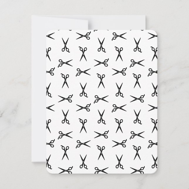 Salon Scissors Barbershop ANPASSNINGSBAR BAKGRUND  Inbjudningar (Framsida)