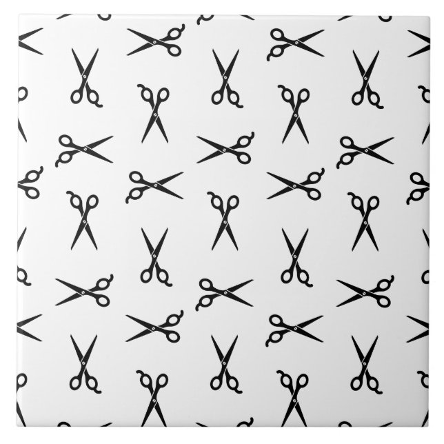 Salon Scissors Barbershop ANPASSNINGSBAR BAKGRUND  Kakelplatta (Framsidan)