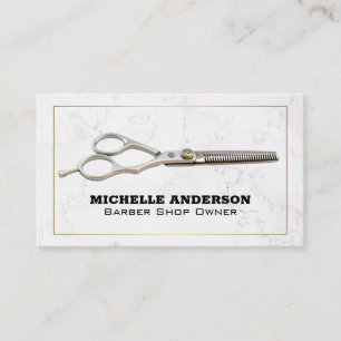 Salon Scissors Marble Visitkort