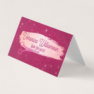 Salon Scissors   Rosa Leather   Sparkler Visitkort