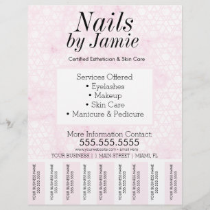Salon Service Rosa Guld Business Tear Off Strips Reklamblad
