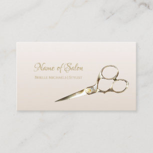 Salon Shears Elegant Guld Hair Cending Sissers Visitkort