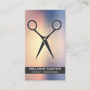 Salon Shears Glitter-blandningsbakgrund Visitkort