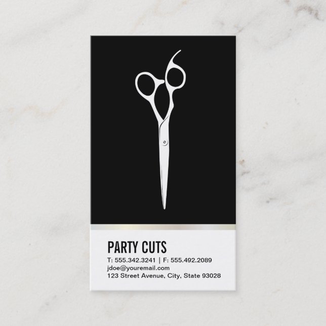 Salon Shears Möte Tidsbeställning Kort (Framsida)