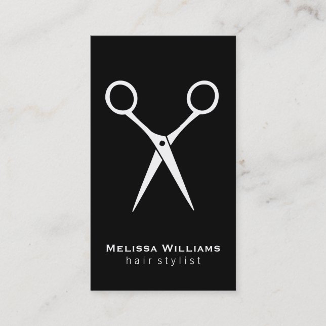 Salon Shears | Vit Visitkort (Framsida)