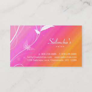 Salon Spa Affärskort löv rosa orange Visitkort
