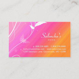 Salon Spa Affärskort löv rosa orange Visitkort