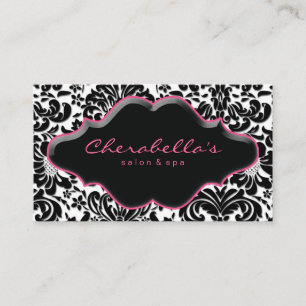 Salon Spa Affärskort Rosa Damask Visitkort