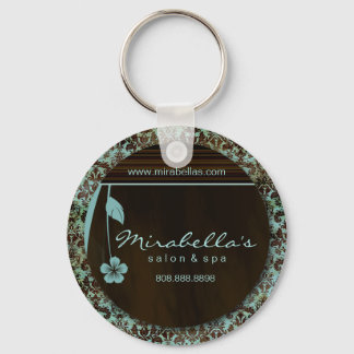 Salon Spa Blommigt Nyckelring Gift damask blue
