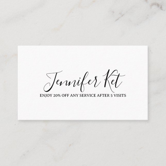 Salon spa business discount offer website visits a visitkort (Framsida)