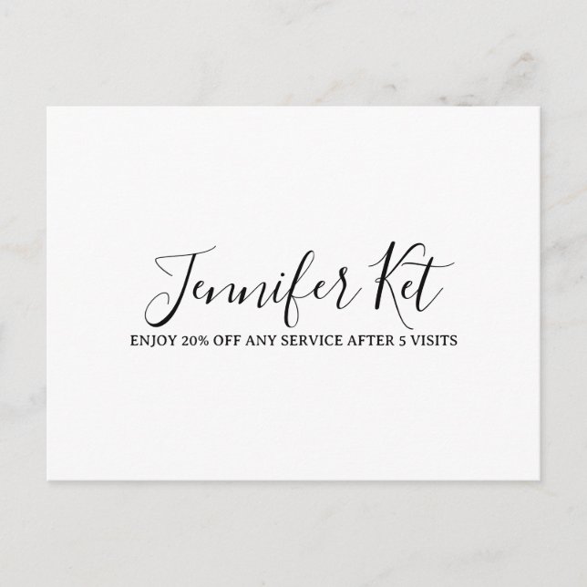 Salon spa business discount offer website visits a vykort (Framsida)