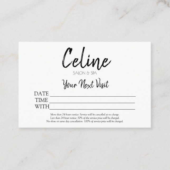 Salon & Spa för avtalskort Visitkort (Framsida)