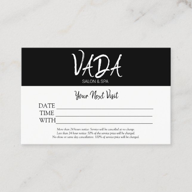 Salon & Spa för avtalskort Visitkort (Framsida)