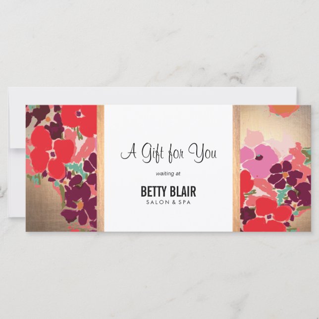 Salon & Spa Gift-certifikat för färgstark Blommigt (Framsida)