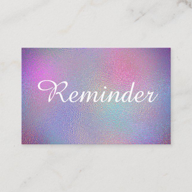 *~* Salon & Spa Iridescent Foil Rainbow Lila Tidsbeställning Kort (Framsida)
