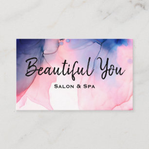 *~* Salon Spa Lash Hair Nagel Massage Watercolor Visitkort