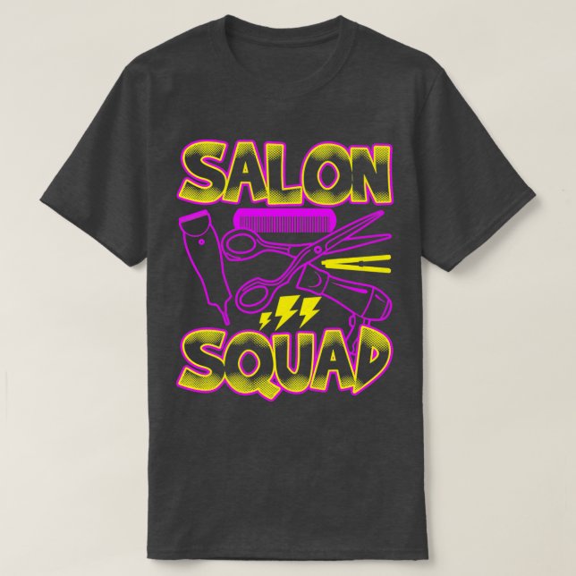 Salon Squad Funny Hairdressing T Shirt (Design framsida)