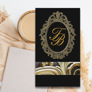 Salon stylist Cosmetolog Victorian monogram Visitkort