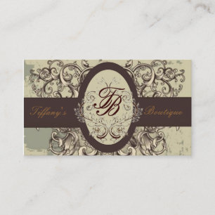 Salon stylist Cosmetolog Victorian monogram Visitkort
