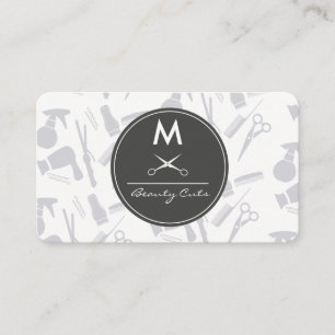Salon Verktyg Mönster Monogram Visitkort