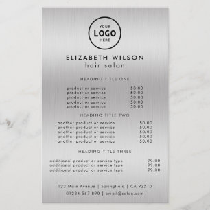 Salonförråd av lyxolja Silver Glitter Flygblad