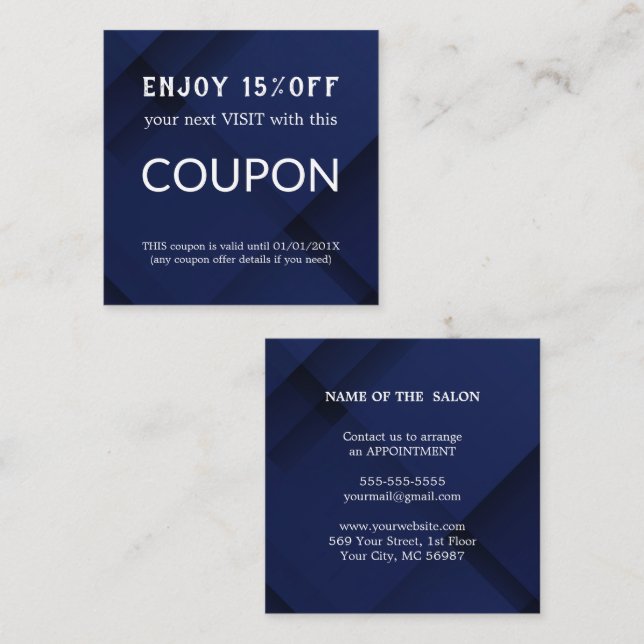 Salonförråd av lyxolja Silver Glitter Rabattkort (Fram/baksida)