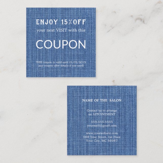 Salonförråd av lyxolja Silver Glitter Rabattkort (Fram/baksida)