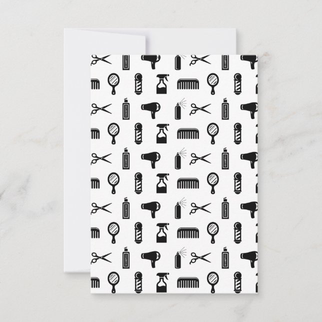 Salong & Barber Frisör Mönster SPECIALTILLVERKAT F Tack Kort (Framsida)