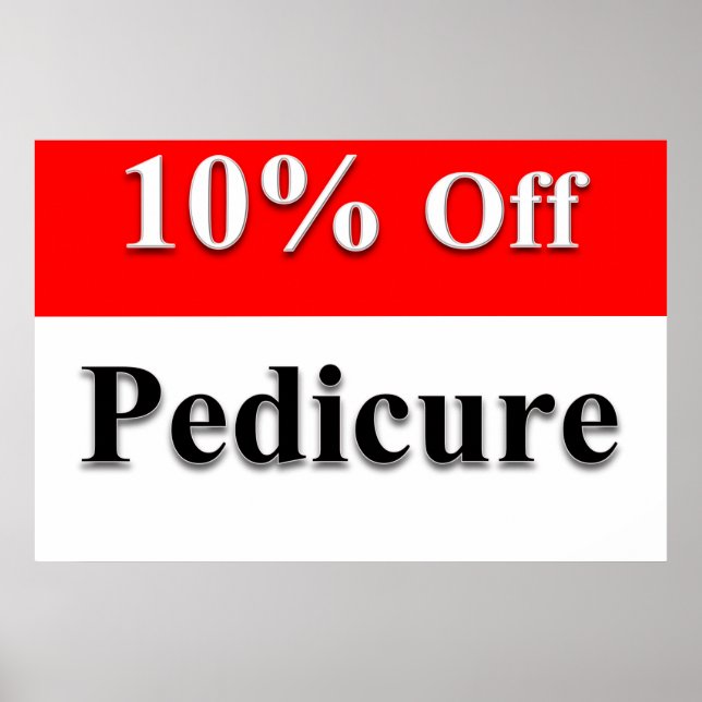 Salong Barber Shop Affischer 10% rabatt Pedikyr Rö (Framsidan)