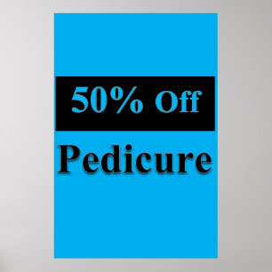 Salong Barber Shop Affischer 50% rabatt Pedikyr