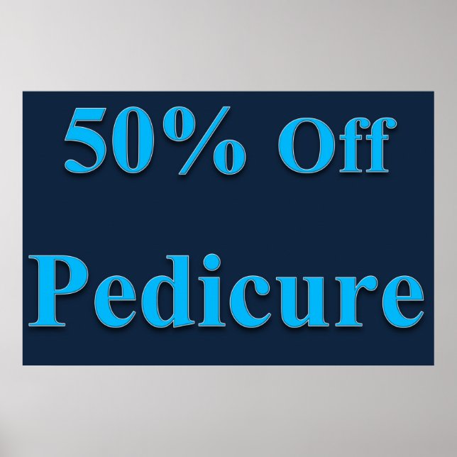 Salong Barber Shop Affischer 50% rabatt Pedikyr Bl (Framsidan)