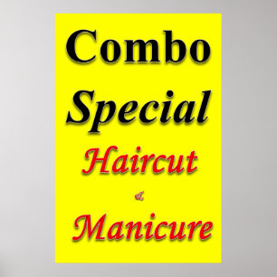 Salong Barber Shop Affischer Combo Klippning & Man