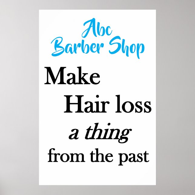 Salong Barber Shop Affischer Håravfall  (Framsidan)