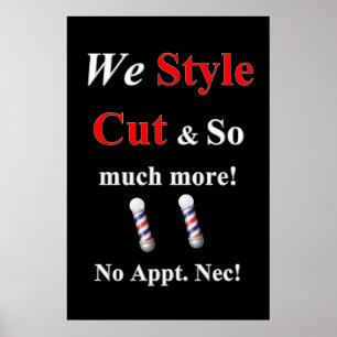 Salong Barber Shop Affischer Klipp Stil Barberare