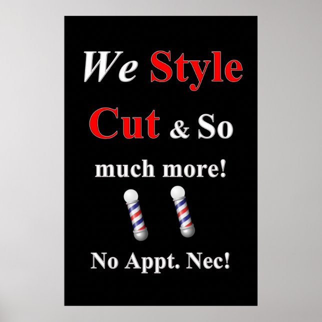 Salong Barber Shop Affischer Klipp Stil Barberare (Framsidan)