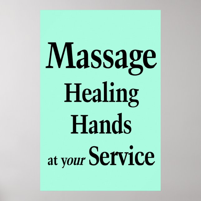 Salong Barber Shop Affischer Massage Helande Hände (Framsidan)