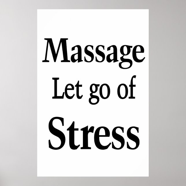 Salong Barber Shop Affischer Massage Stress (Framsidan)