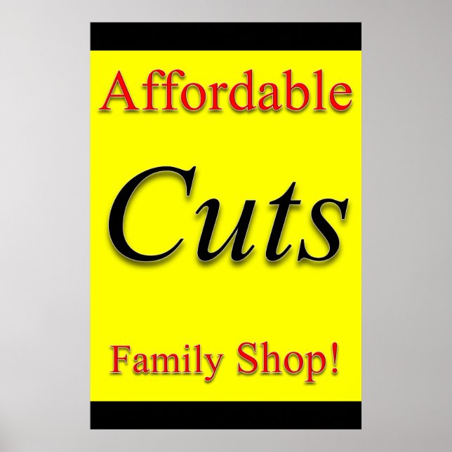 Salong Barber Shop Affischer Prisvärda Klipp! (Framsidan)