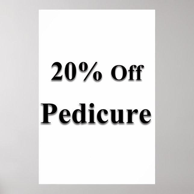 Salong Barber shop posters 20% rabatt Pedikyr (Framsidan)