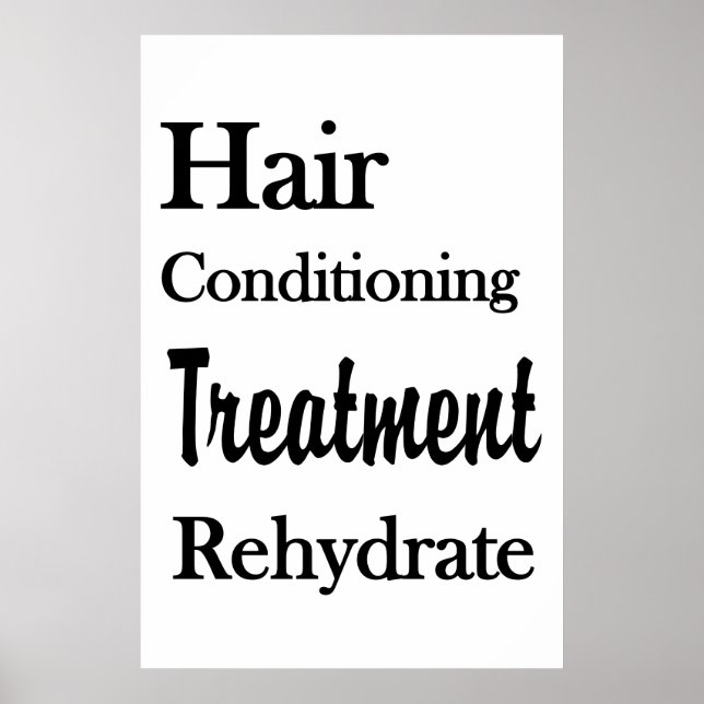 Salong Barberaffisch Konditionering Rehydrering Poster (Framsidan)