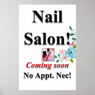 Salong Barberaffisch Nagelsalong Poster