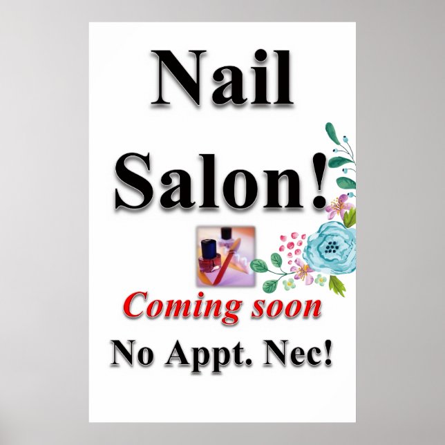 Salong Barberaffisch Nagelsalong Poster (Framsidan)