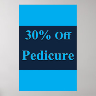 Salong Barbershop Affischer 30% rabatt Pedicure