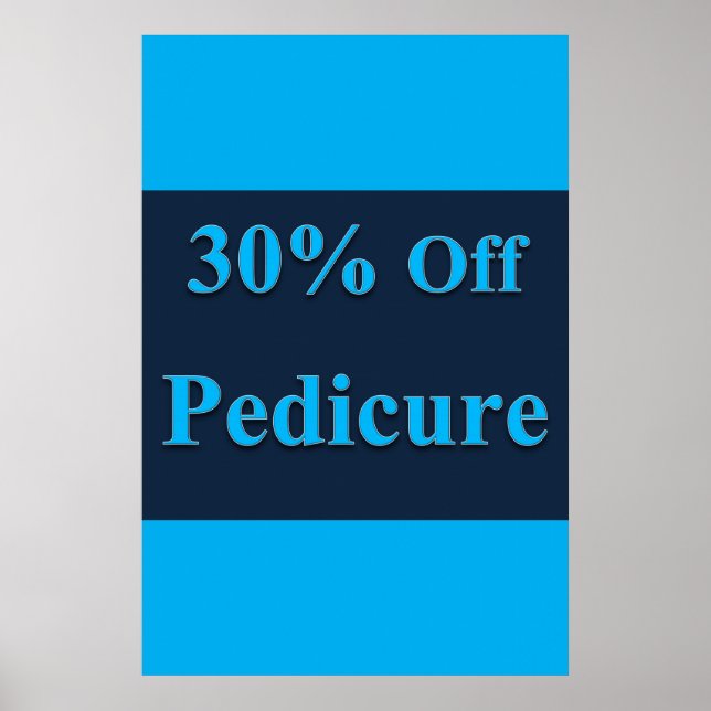 Salong Barbershop Affischer 30% rabatt Pedicure (Framsidan)