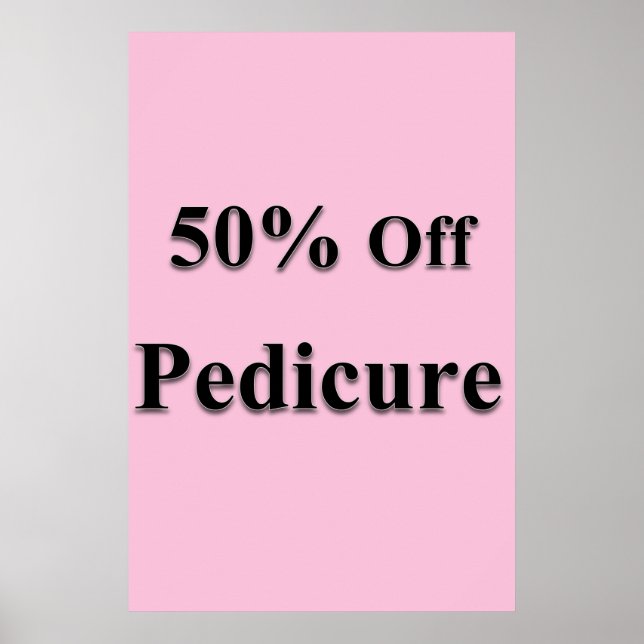 Salong Barbershop Affischer 50% rabatt Pedicure Ro (Framsidan)