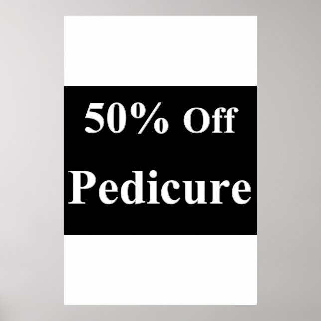 Salong Barbershop Affischer 50% rabatt Pedikyr (Framsidan)