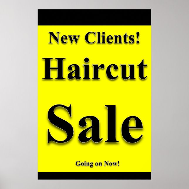 Salong Barbershop Affischer Frisör Rea Nya Kunder (Framsidan)