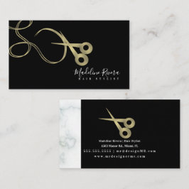 Salong Beauty Scissor Falskt Guld Visitkort