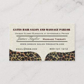 Salong för Leopardtryckmassage Tidsbeställning Kort